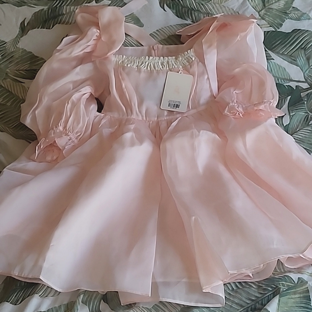 Da Vinci Puff Dress - Peach Fuzz